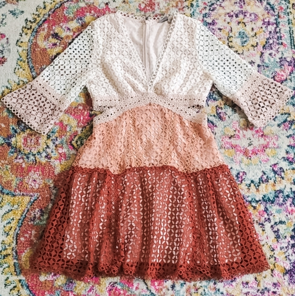 ASOS Tri-Color Fit and Flare Dress